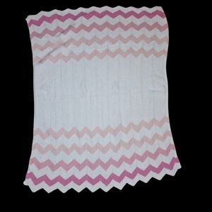 Silver Cloud Cotton Pink White Baby Blanket